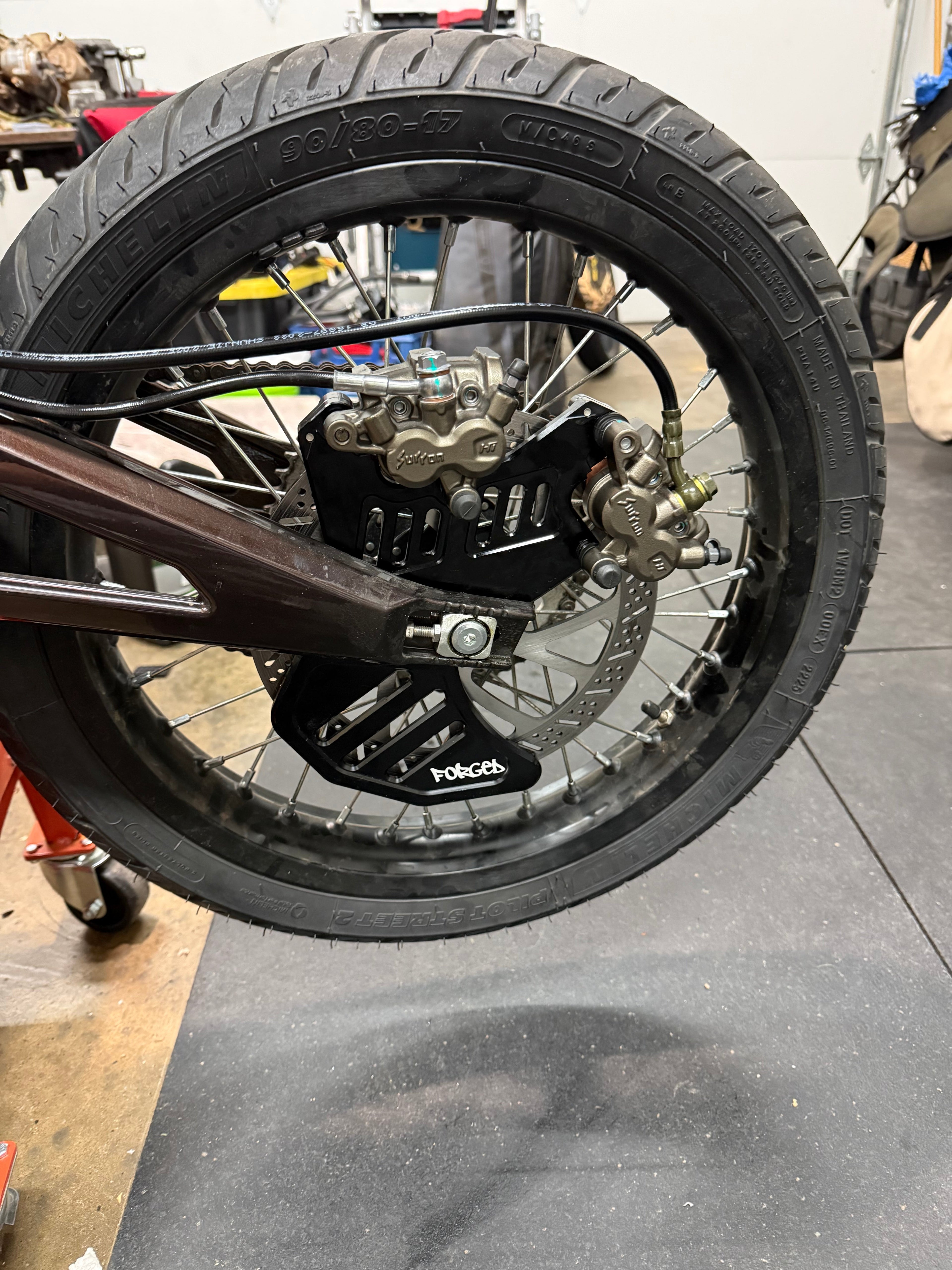 Upgraded Dual Caliper Mount + Rotor Guard for Sur Ron, Talaria & Segway | Heavy Duty Metal