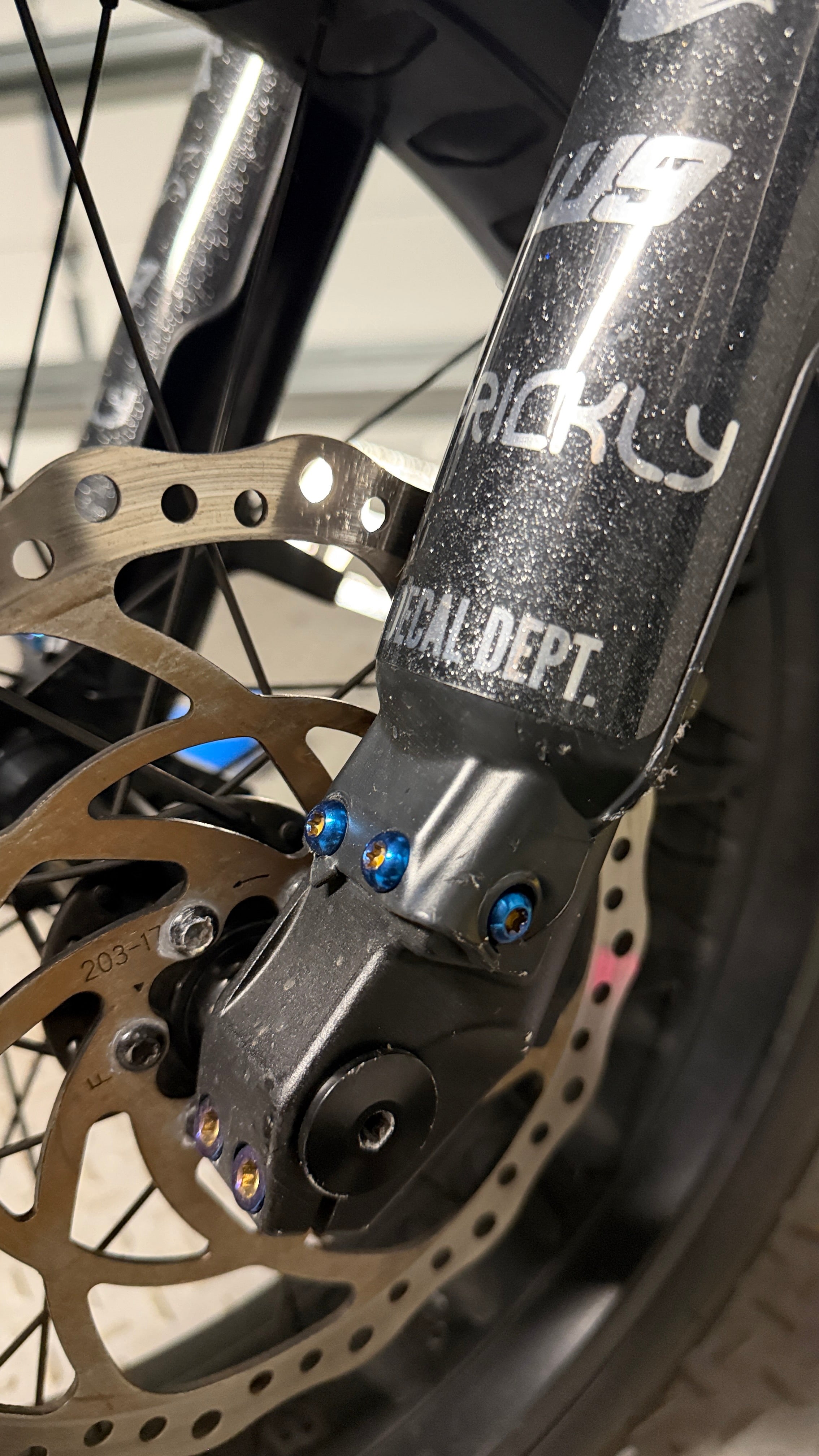 Titanium fork guard bolts